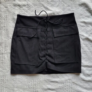 Brunette The Label Faux Suede Stevie Skirt- Black